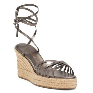 PAULA TORRES Grey Made In Brazil Leather Alicia Sandals